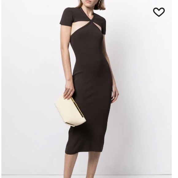 SOLD - KHAITE Piera Dress in Brown (cutout detail) - Picture 2 of 6